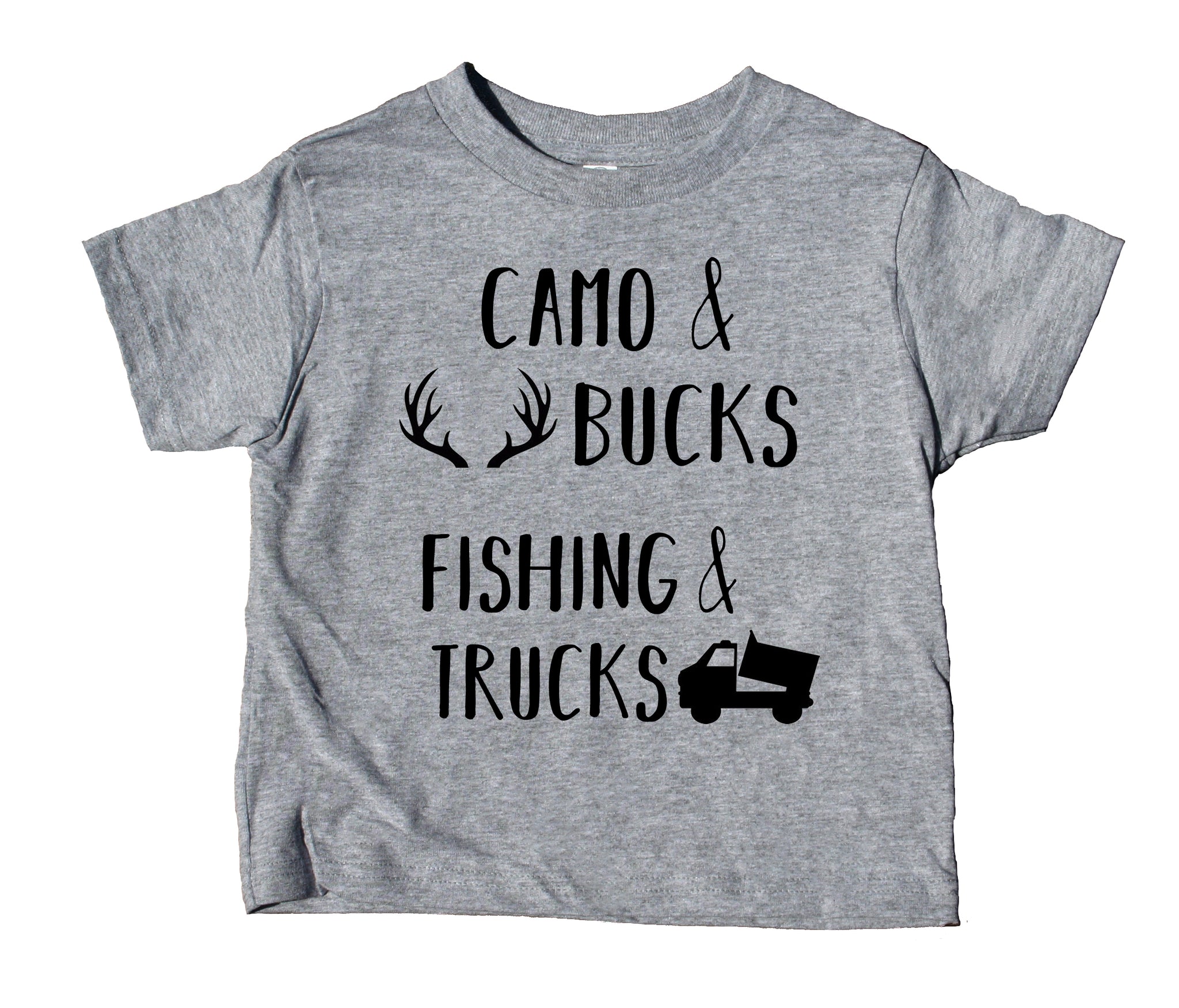 Camo And Bucks Fishing And Trucks Shirt Funny Cute Boy Clothes