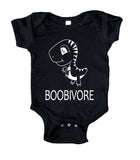 Boobivore, Dinosaur, Baby Boy Girl Onesie Black