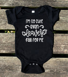I'm So Cute Even Leaves Fall For Me Baby Onesie Autumn Newborn Girl Boy Clothing